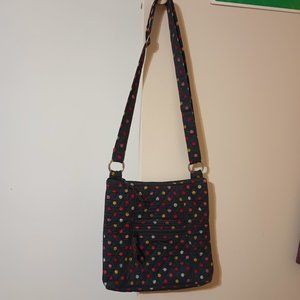 VGUC ~Vera Bradley - Hipster (Havana Dots) Crossbody Bag  11" W x 11" L X 1.5" D